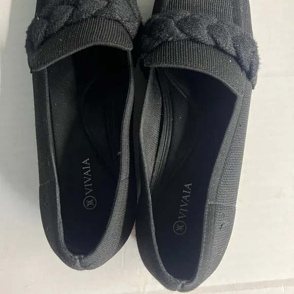 Vivaia 42 black Square-Toe Knot Loafers (Caitlin 2.0)