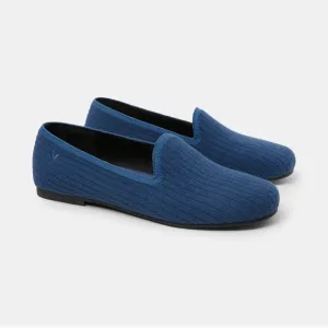 VIVAIA Kimberley round toe fluffy blue knit loafers flats comfort shoes
