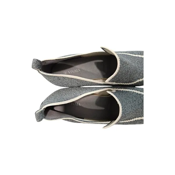Vivaia Quinn Loafers Square Toe Gray Heels Size EU42 US11.5
