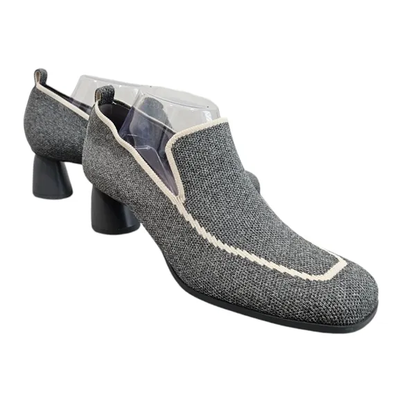 Vivaia Quinn Loafers Square Toe Gray Heels Size EU42 US11.5
