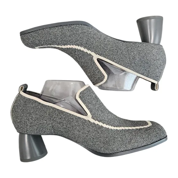 Vivaia Quinn Loafers Square Toe Gray Heels Size EU42 US11.5