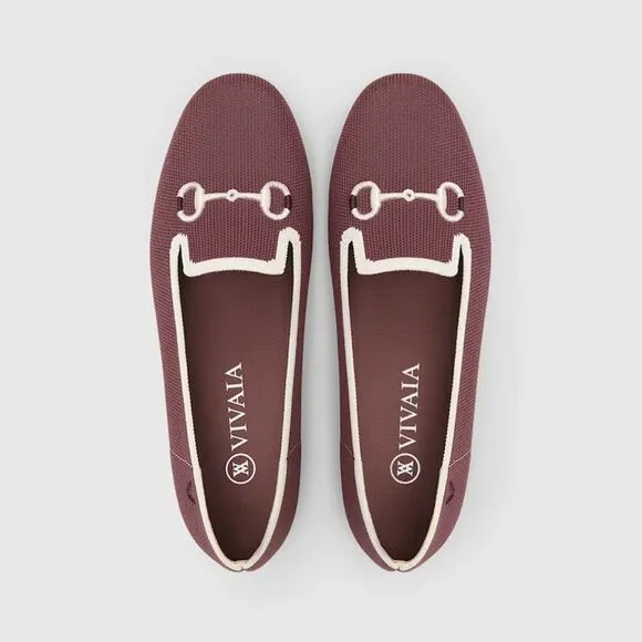 Vivaia Round-Toe Patterned Loafers in Brick Size 41