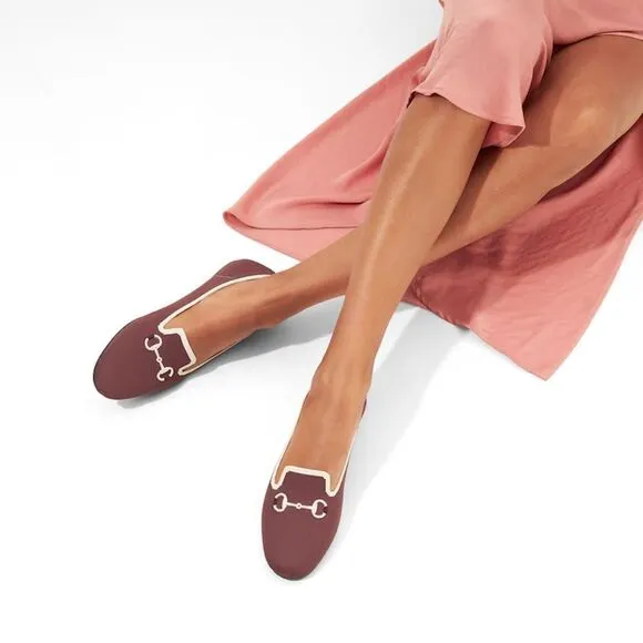 Vivaia Round-Toe Patterned Loafers in Brick Size 41