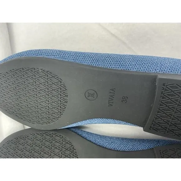 Vivaia Round Toe Woven Knit Loafer Size 38-7 Blue