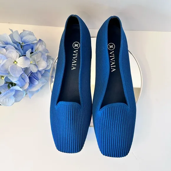 VIVAIA Square Toe Samantha Knit Breathable Loafers Flats Size 38.5 (EU) 7.5 (US)