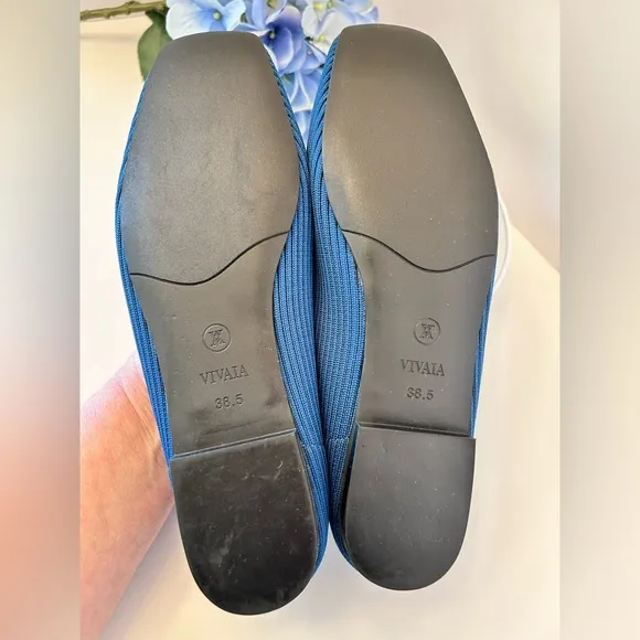 VIVAIA Square Toe Samantha Knit Breathable Loafers Flats Size 38.5 (EU) 7.5 (US)