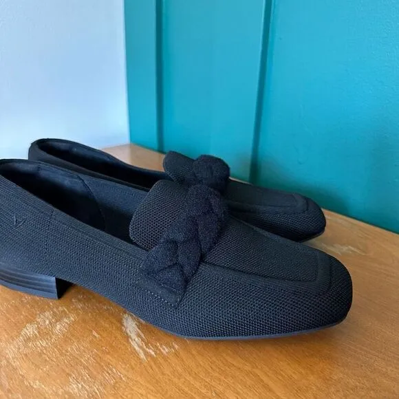 Vivaia Women’s Black Square-Toe Knot Caitlin 2.0 Vintage Loafers