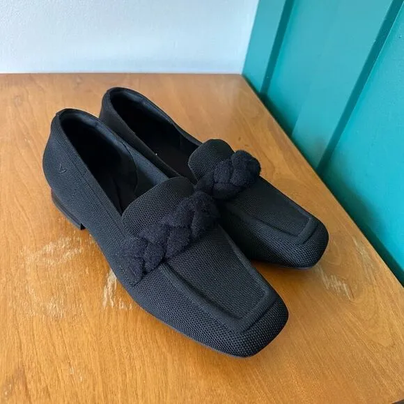 Vivaia Women’s Black Square-Toe Knot Caitlin 2.0 Vintage Loafers