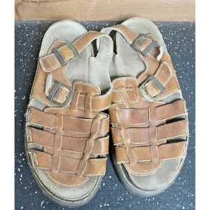 Vtg Dr Doc Martens Leather Fisherman Chunky Sandal Sz 13 England Y2K 90s Mens