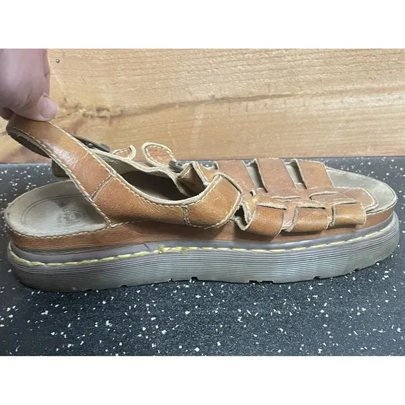 Vtg Dr Doc Martens Leather Fisherman Chunky Sandal Sz 13 England Y2K 90s Mens