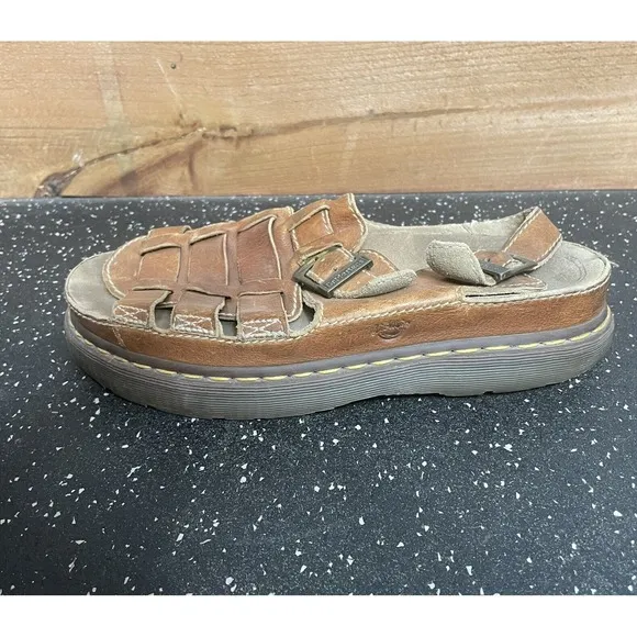 Vtg Dr Doc Martens Leather Fisherman Chunky Sandal Sz 13 England Y2K 90s Mens