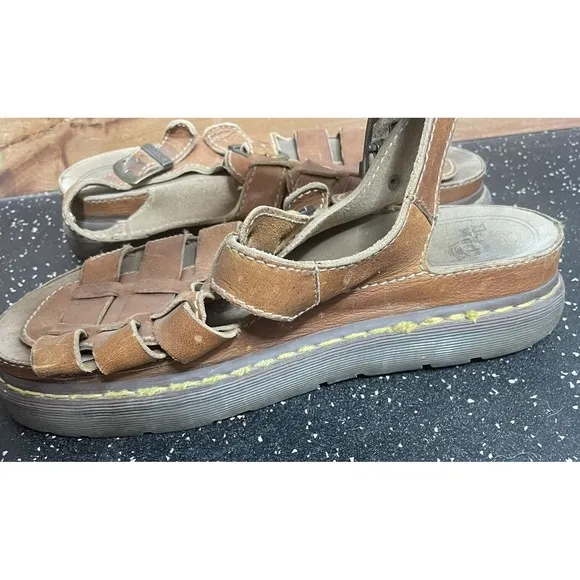 Vtg Dr Doc Martens Leather Fisherman Chunky Sandal Sz 13 England Y2K 90s Mens