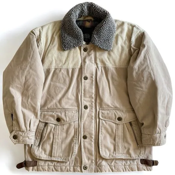 VTG Jonathan Stone Barn Chore Coat M Sherpa Corduroy Canvas Utility Street Farm