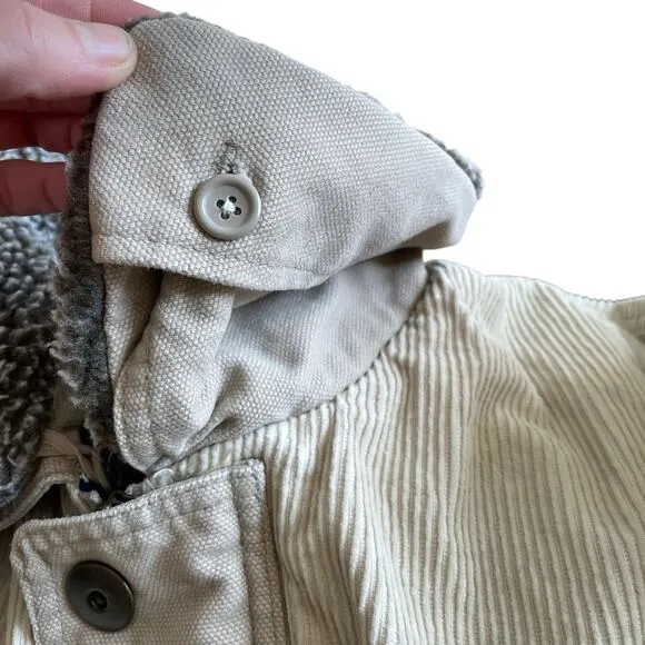 VTG Jonathan Stone Barn Chore Coat M Sherpa Corduroy Canvas Utility Street Farm