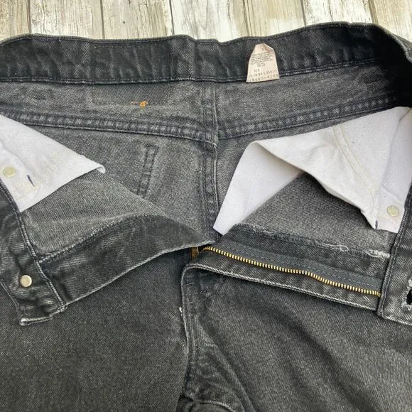 VTG Levis Jeans 505 Orange Tab 33x30 Act 32x27 Black Denim Straight Classic 90s