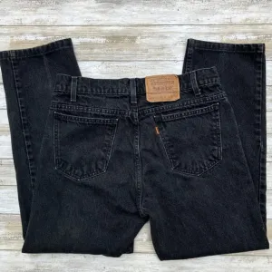 VTG Levis Jeans 505 Orange Tab 33x30 Act 32x27 Black Denim Straight Classic 90s