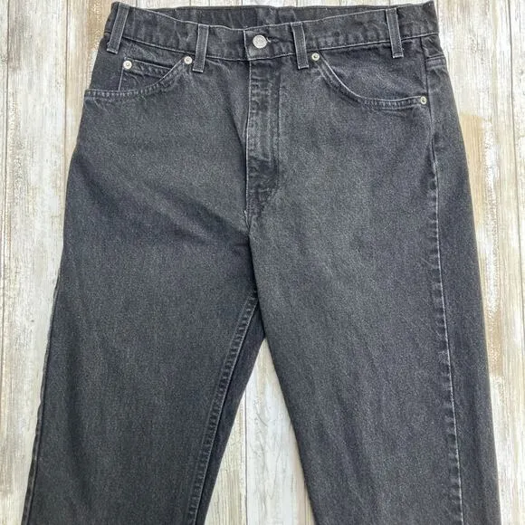 VTG Levis Jeans 505 Orange Tab 33x30 Act 32x27 Black Denim Straight Classic 90s