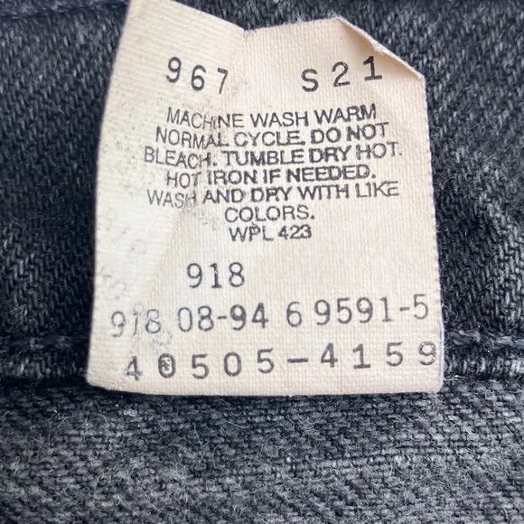 VTG Levis Jeans 505 Orange Tab 33x30 Act 32x27 Black Denim Straight Classic 90s