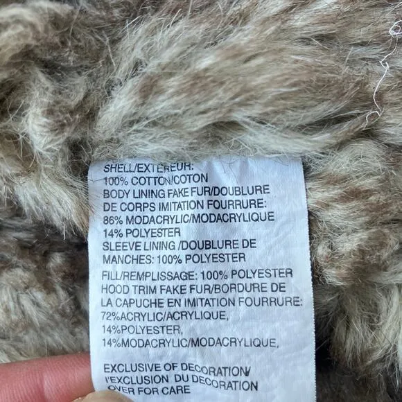VTG Y2K Abercrombie and Fitch Coat Jacket Sz Sm White Faux Fur Lined Chunky