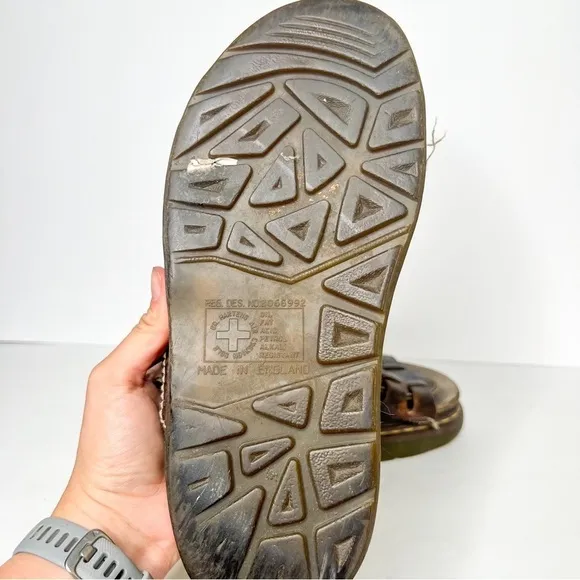 VTG Y2K Dr. Martens Chunky Fisherman Leather Sandals Slingback Size 10 Men’s