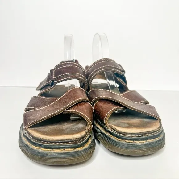 VTG Y2K Dr. Martens Chunky Fisherman Sandals Brown Leather Size 10 MadeinEngland