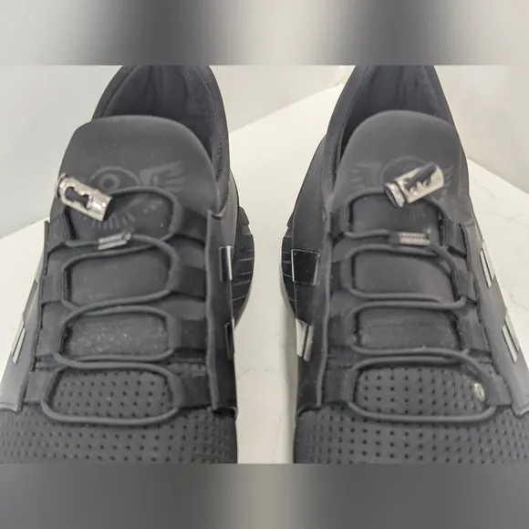 VTKIX Men's Slip-On Leather Knitted Invisible Black Size 16 Athletic Sneakers