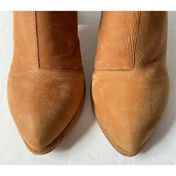 Wal &amp; Pai Leather Mules Womens Size 9 Caramel Tan Block Heel Slides Shoes