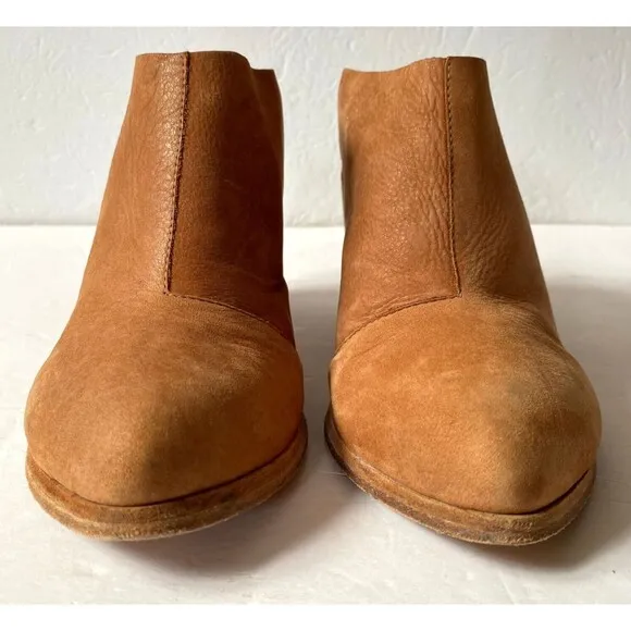 Wal &amp; Pai Leather Mules Womens Size 9 Caramel Tan Block Heel Slides Shoes