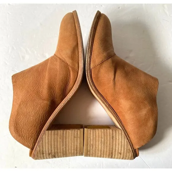 Wal &amp; Pai Leather Mules Womens Size 9 Caramel Tan Block Heel Slides Shoes