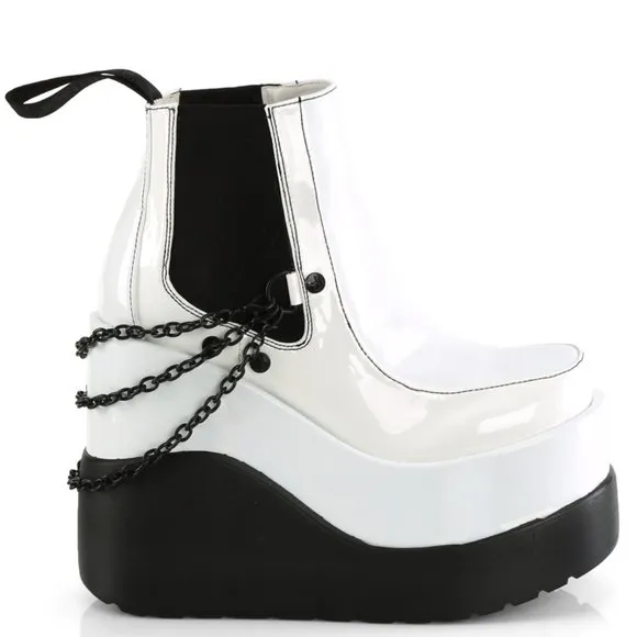 Wedge Platform Gothic Chelsea Ankle Boots
