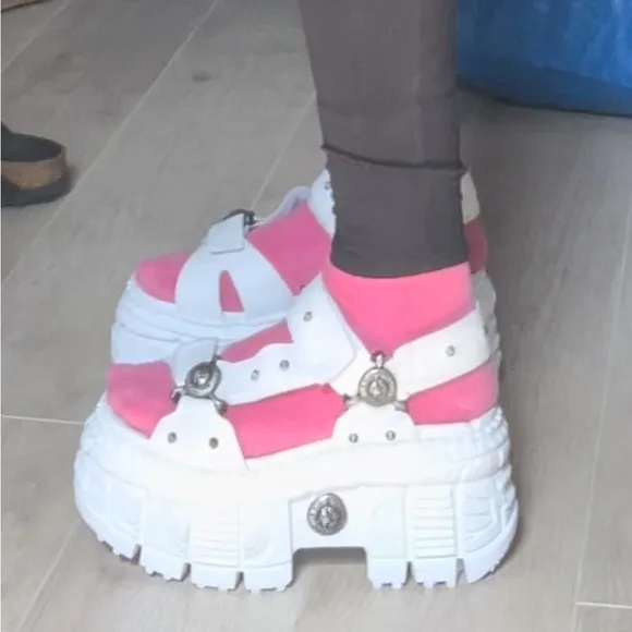 White Platform New Rock Sandals
