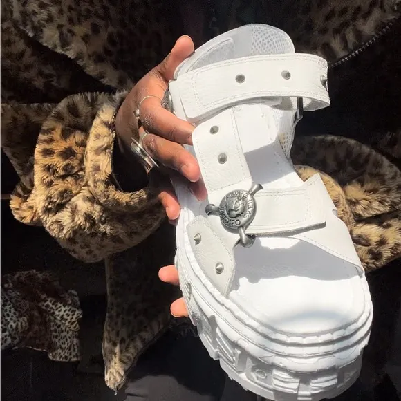 White Platform New Rock Sandals