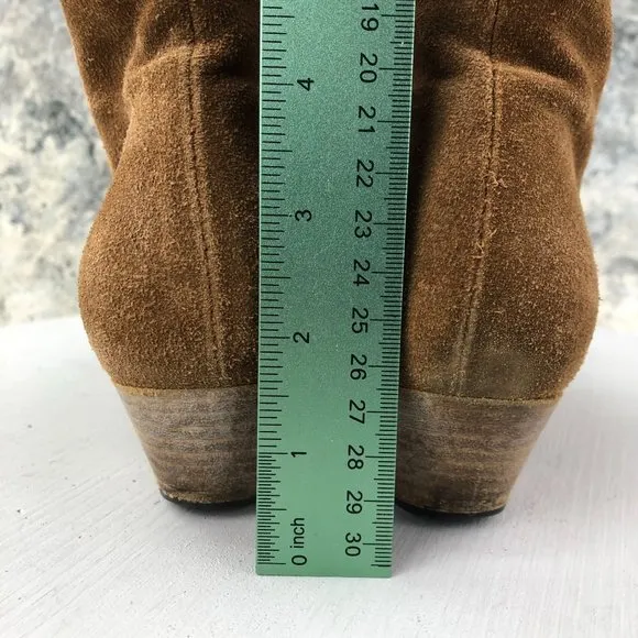 Woman by Common Projects Women's EU 36 (US 6) Brown Leather Side Zip Ankle Boots