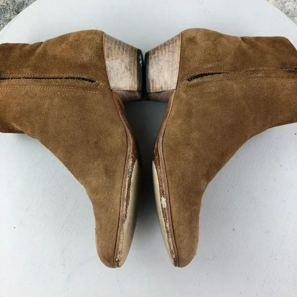 Woman by Common Projects Women's EU 36 (US 6) Brown Leather Side Zip Ankle Boots