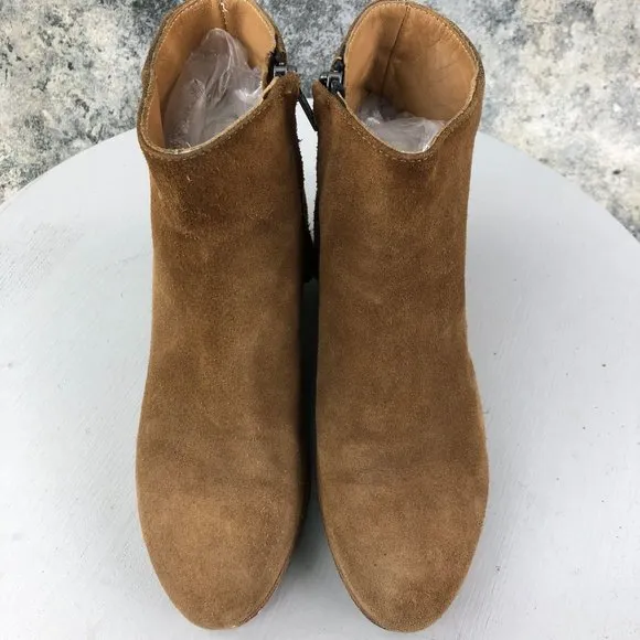 Woman by Common Projects Women's EU 36 (US 6) Brown Leather Side Zip Ankle Boots