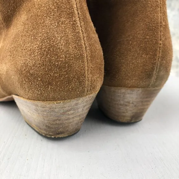 Woman by Common Projects Women's EU 36 (US 6) Brown Leather Side Zip Ankle Boots