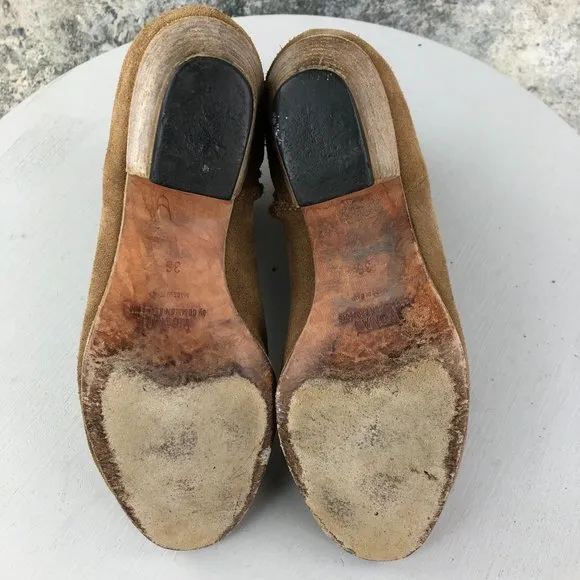 Woman by Common Projects Women's EU 36 (US 6) Brown Leather Side Zip Ankle Boots