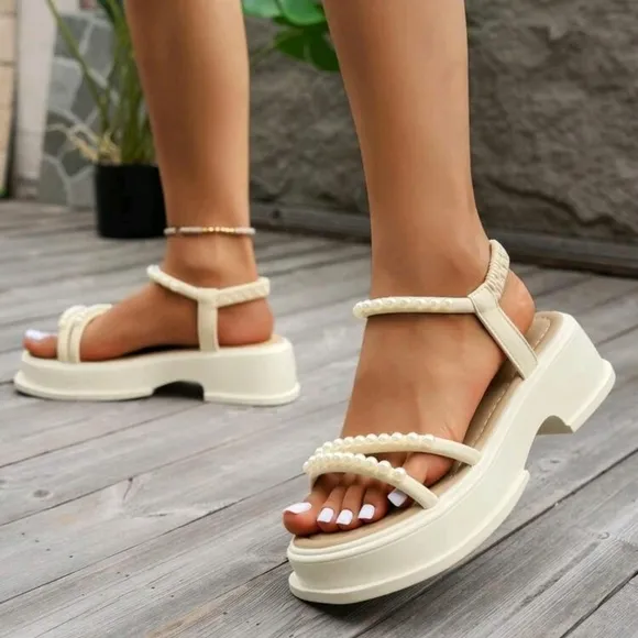 Women Thick-Soled Wedge Heel Sandals, New Summer Beach Outdoor Roman Slippers