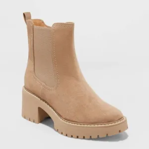 Women's Block Heel Chelsea Boots FauxSuede Memory Foam Size 9.5 NWT