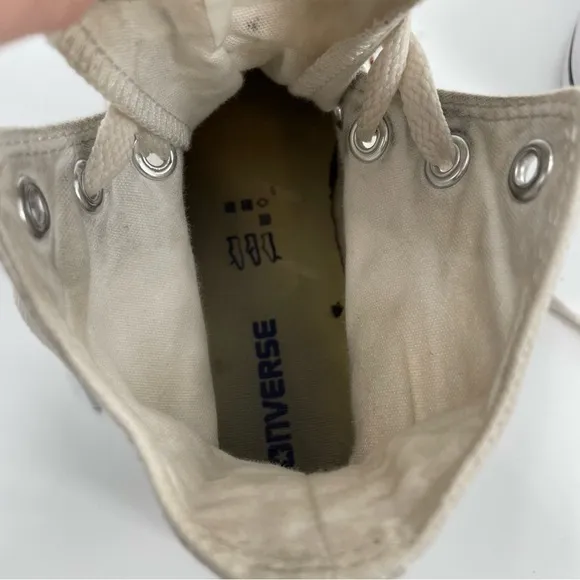 Women’s Converse white canvas high high top sneakers Athletic lace up Unisex 7