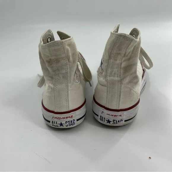 Women’s Converse white canvas high high top sneakers Athletic lace up Unisex 7