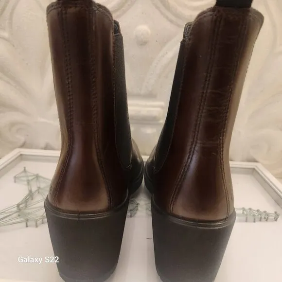 Women's ECCO® Metropole Zurich Leather Chelsea Boots. Brown. NIB. 10-10.5