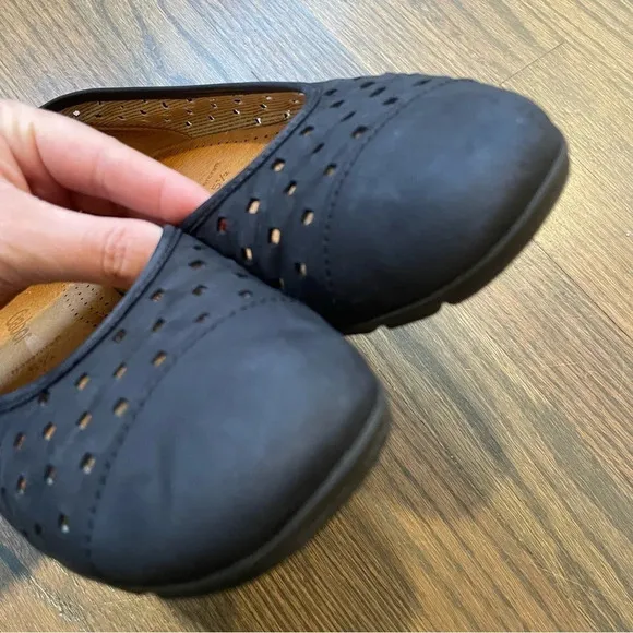 Women's Gabor 84.169.17 Dancin Black Suede Ballet Flats US 8
