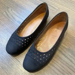 Women's Gabor 84.169.17 Dancin Black Suede Ballet Flats US 8
