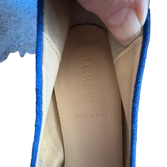 Women’s J Crew Size 8 Blue Cece Genuine Suede Leather Made in Italy Ballet Flats