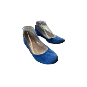 Women’s J Crew Size 8 Blue Cece Genuine Suede Leather Made in Italy Ballet Flats
