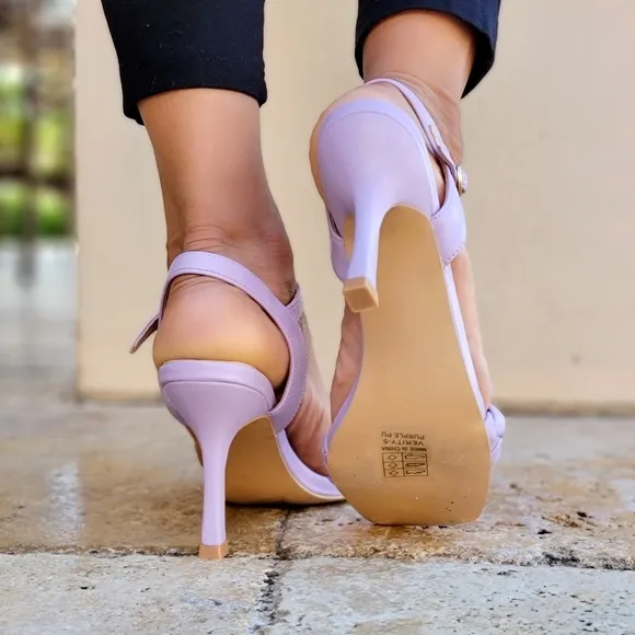 Women's Purple Braided Single Band Ankle Strap Sandals