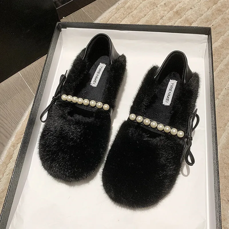 Women's Soft Soled Flats Insulated Fluffy Winter Women's Shoes