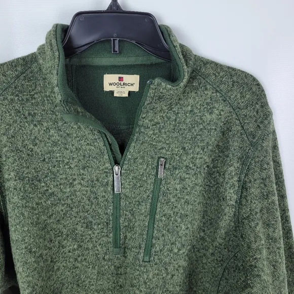 Woolrich Fleece 1/4 Zip Pullover Mens Jacket Sz Large