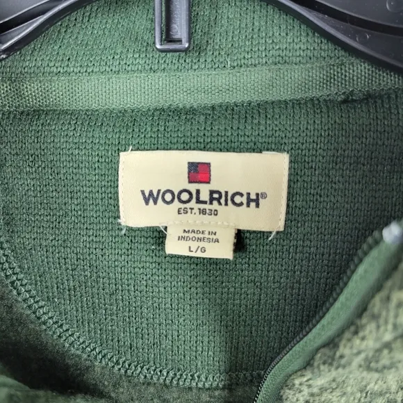Woolrich Fleece 1/4 Zip Pullover Mens Jacket Sz Large